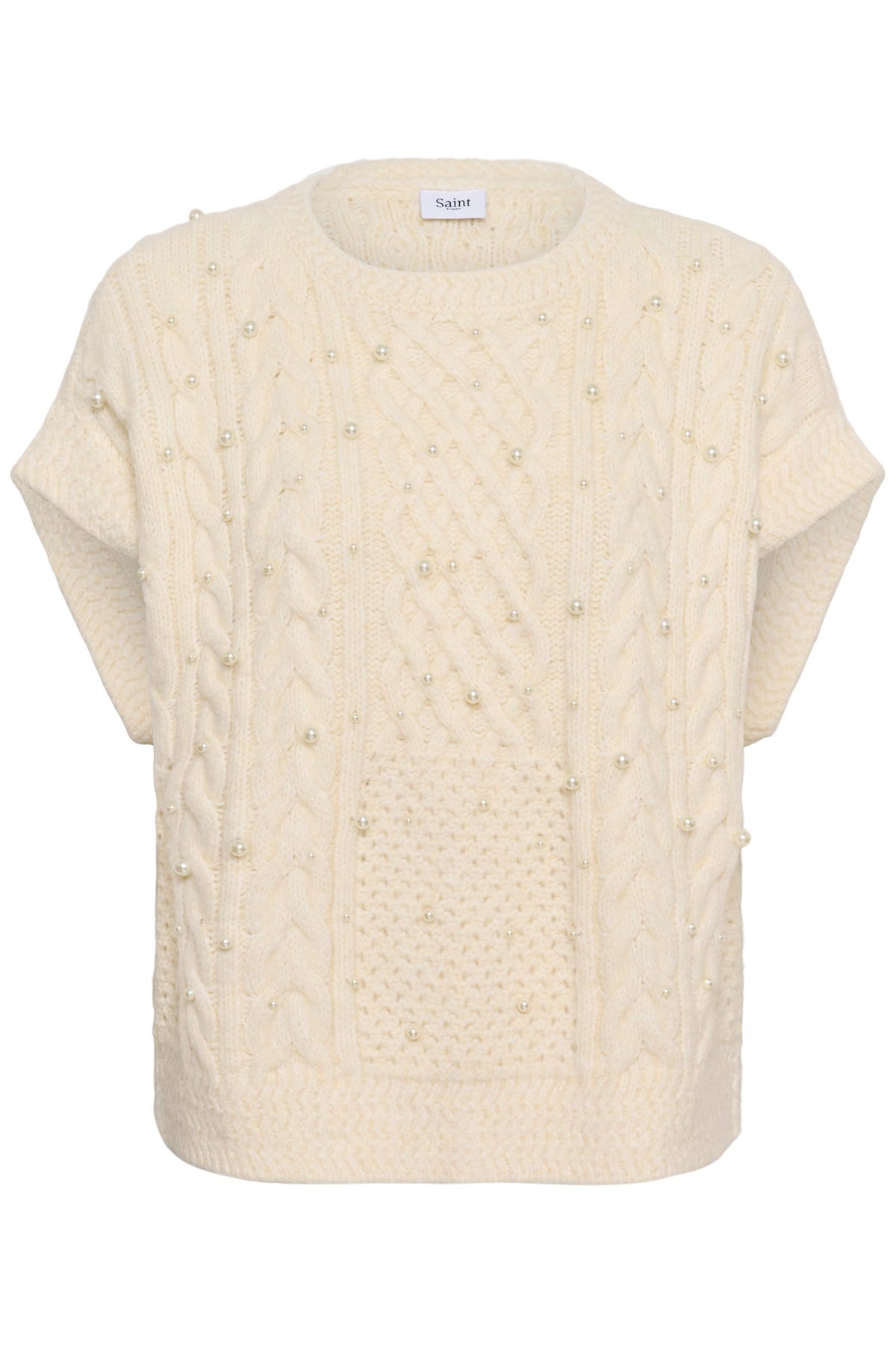 Saint Tropez Uwena Knit gilet - Seedpearl melange - Saint Tropez