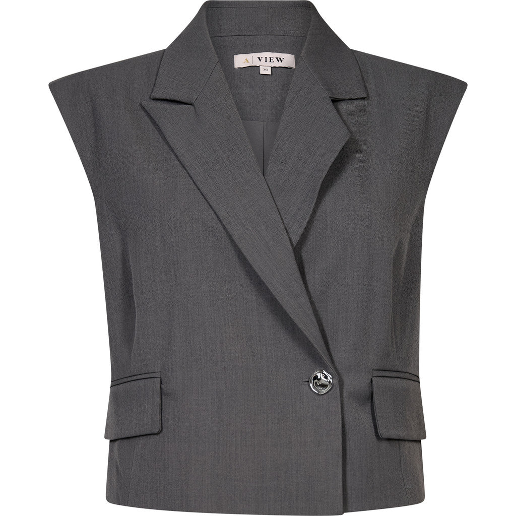 A-View Jula waistcoat Medium Grey Melange - A-View