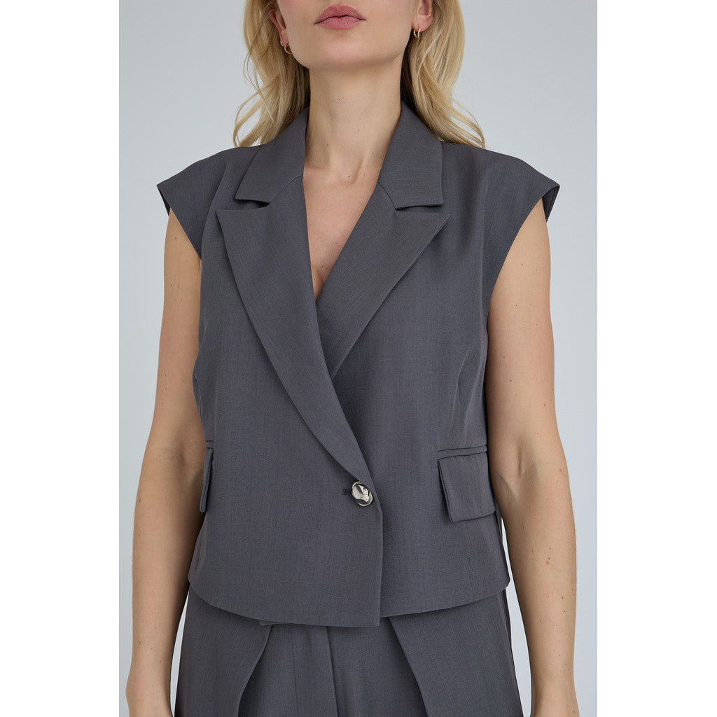 A-View Jula waistcoat Medium Grey Melange - A-View