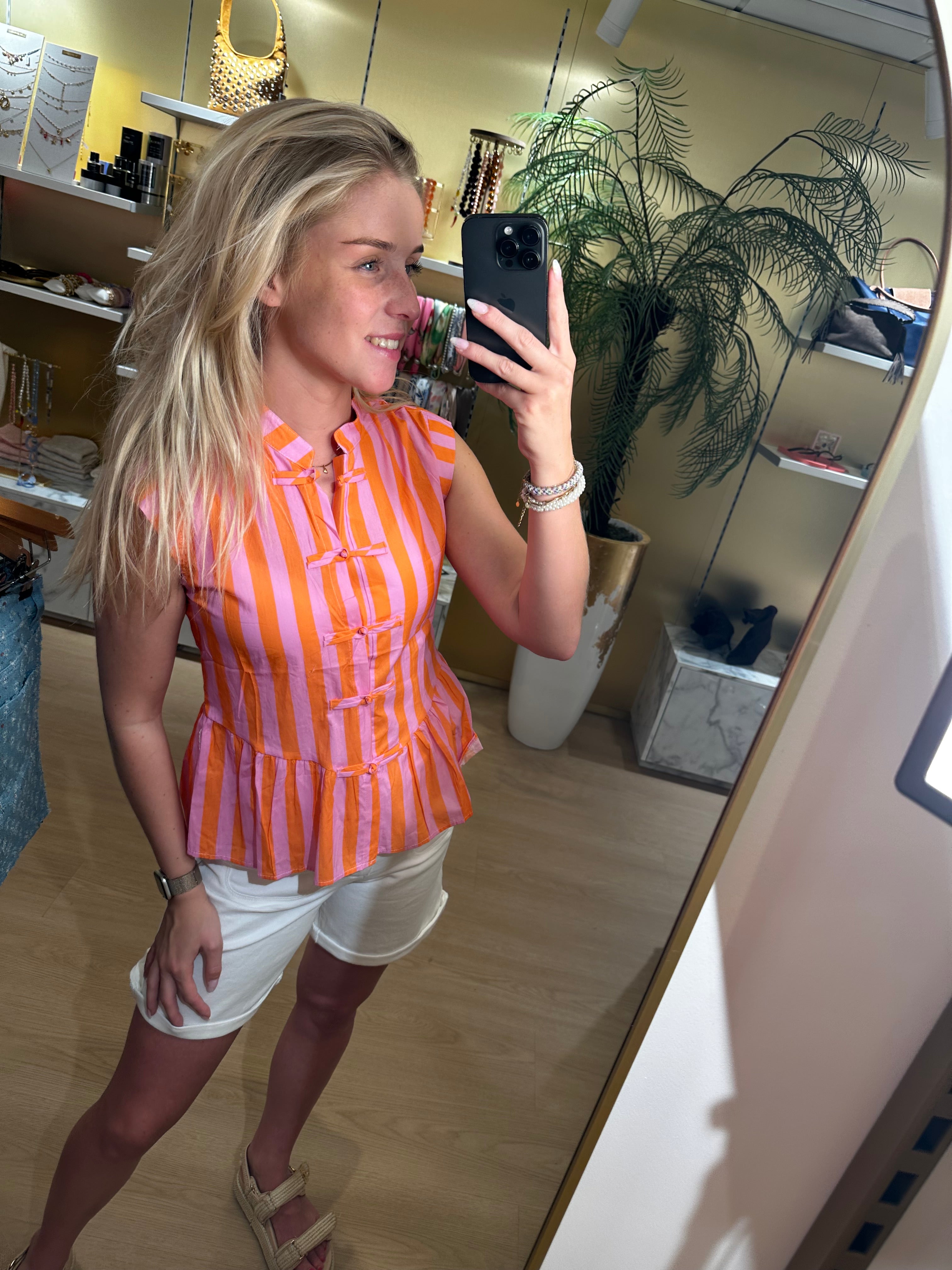 Studio Jolie Top oranje roze