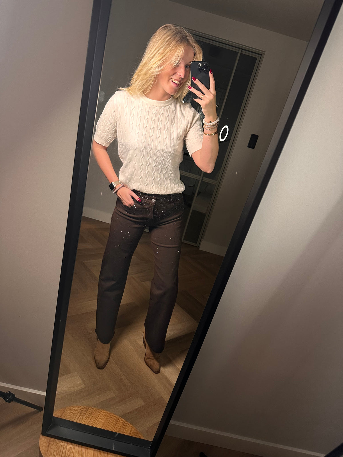 Studio Jolie Jeans sparkle Bruin