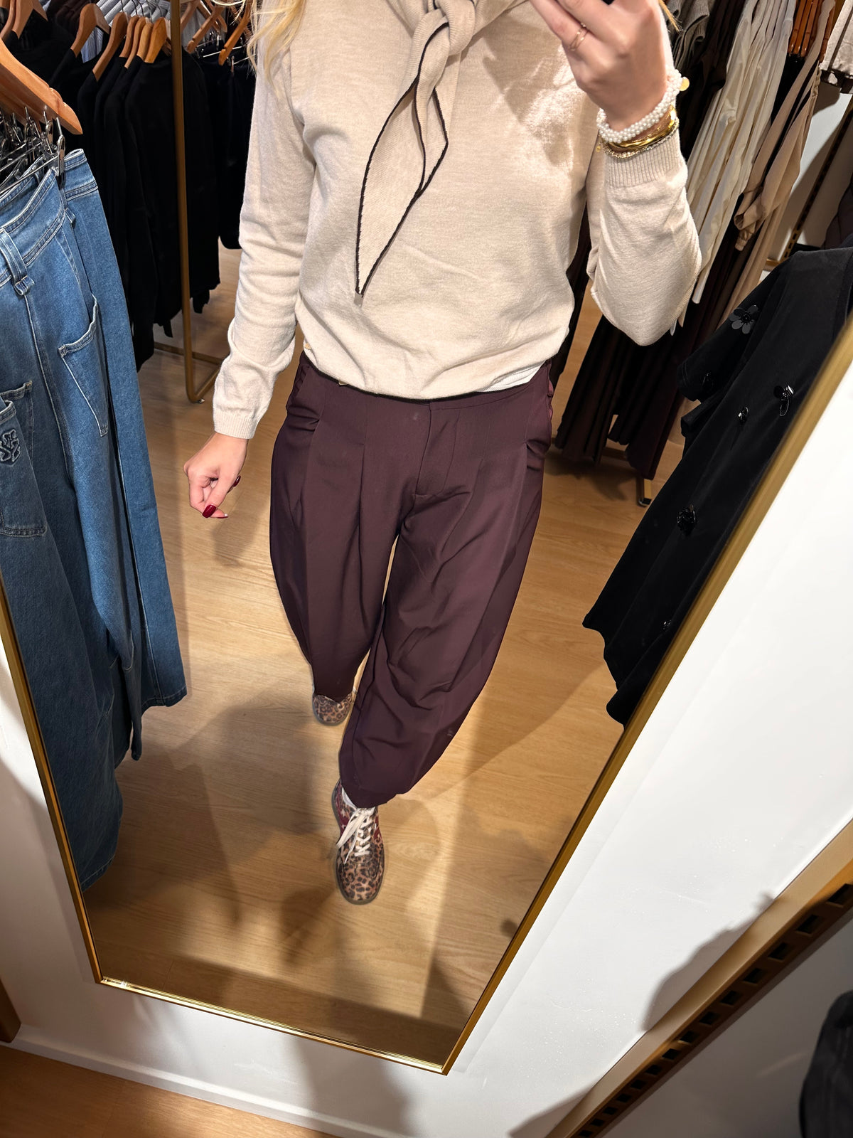 Amelie Lisbone trousers aubergine - Amelie & Amelie