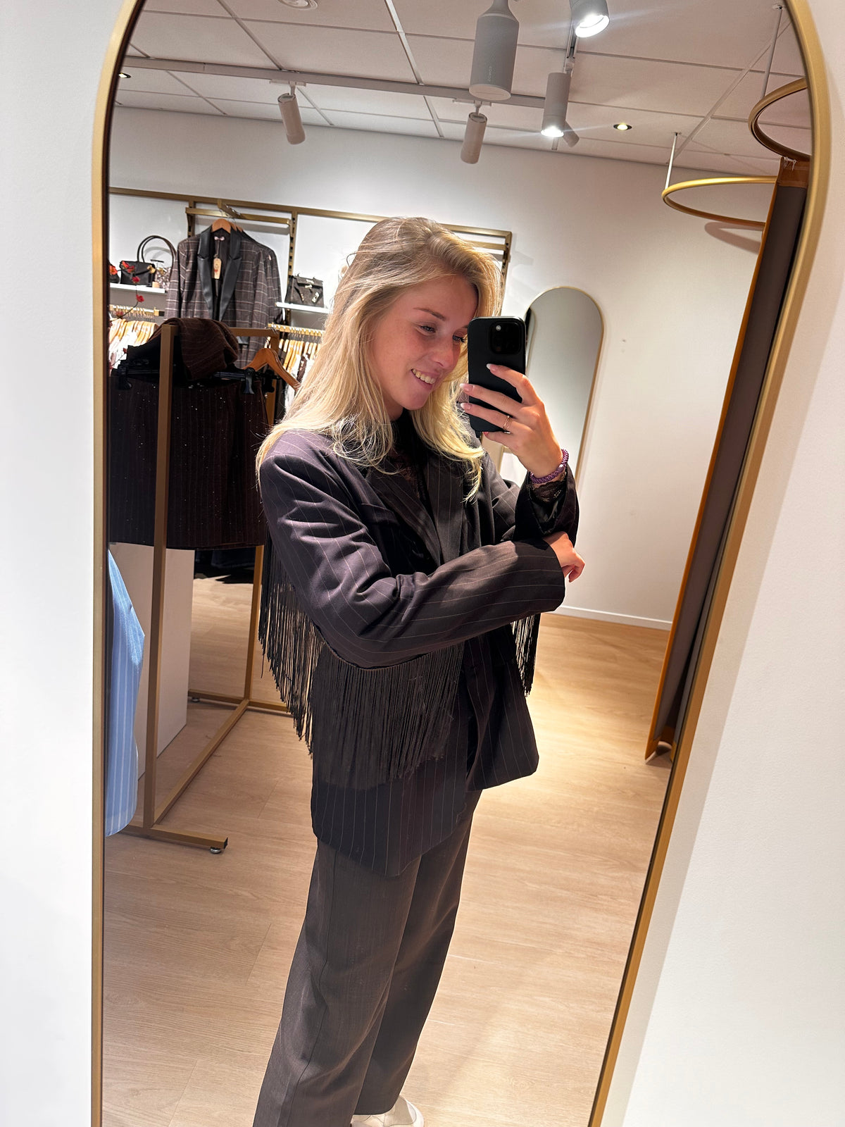 Studio Jolie Blazer Franje Bruin