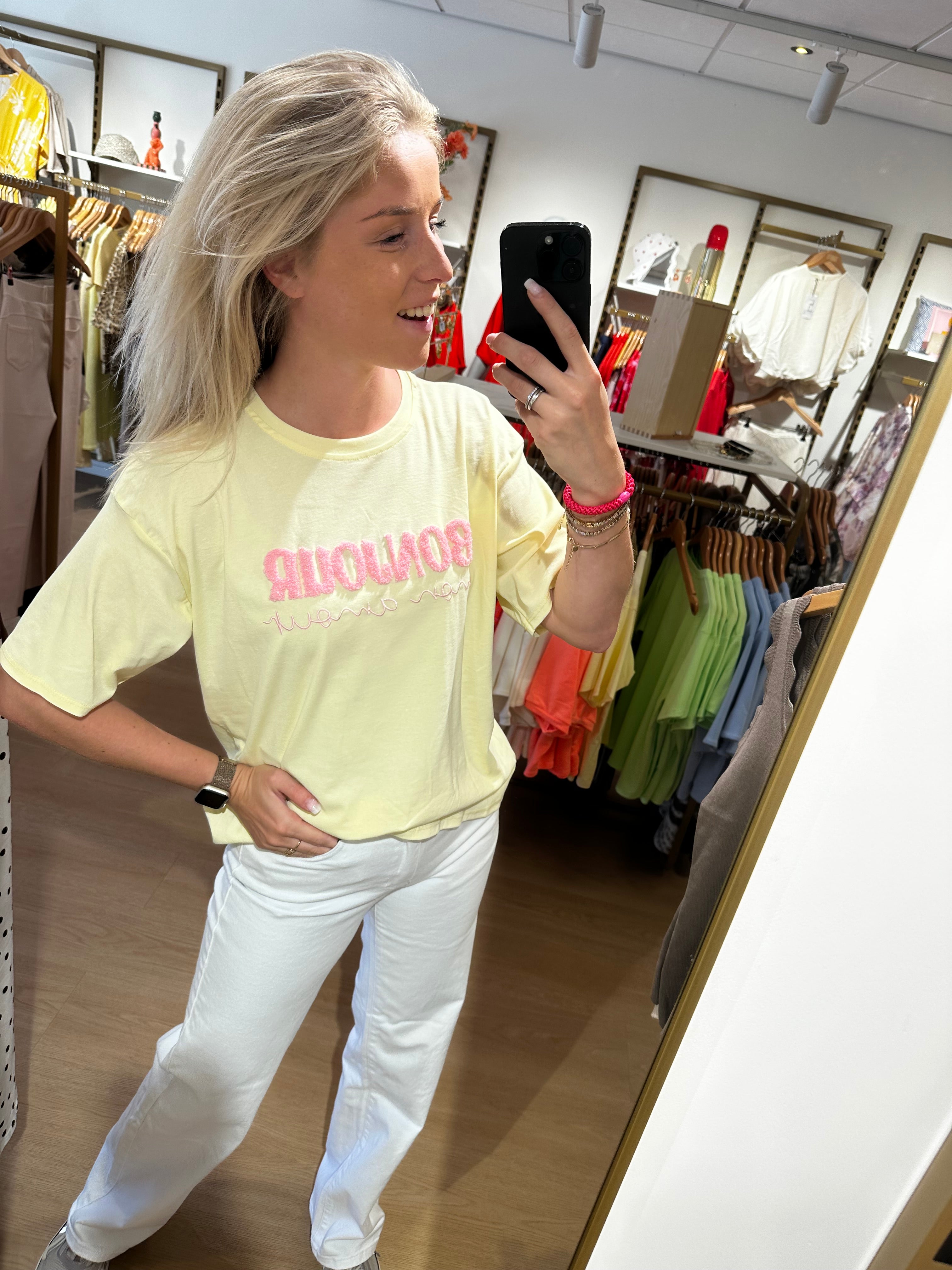 Studio Jolie Top bonjour Geel