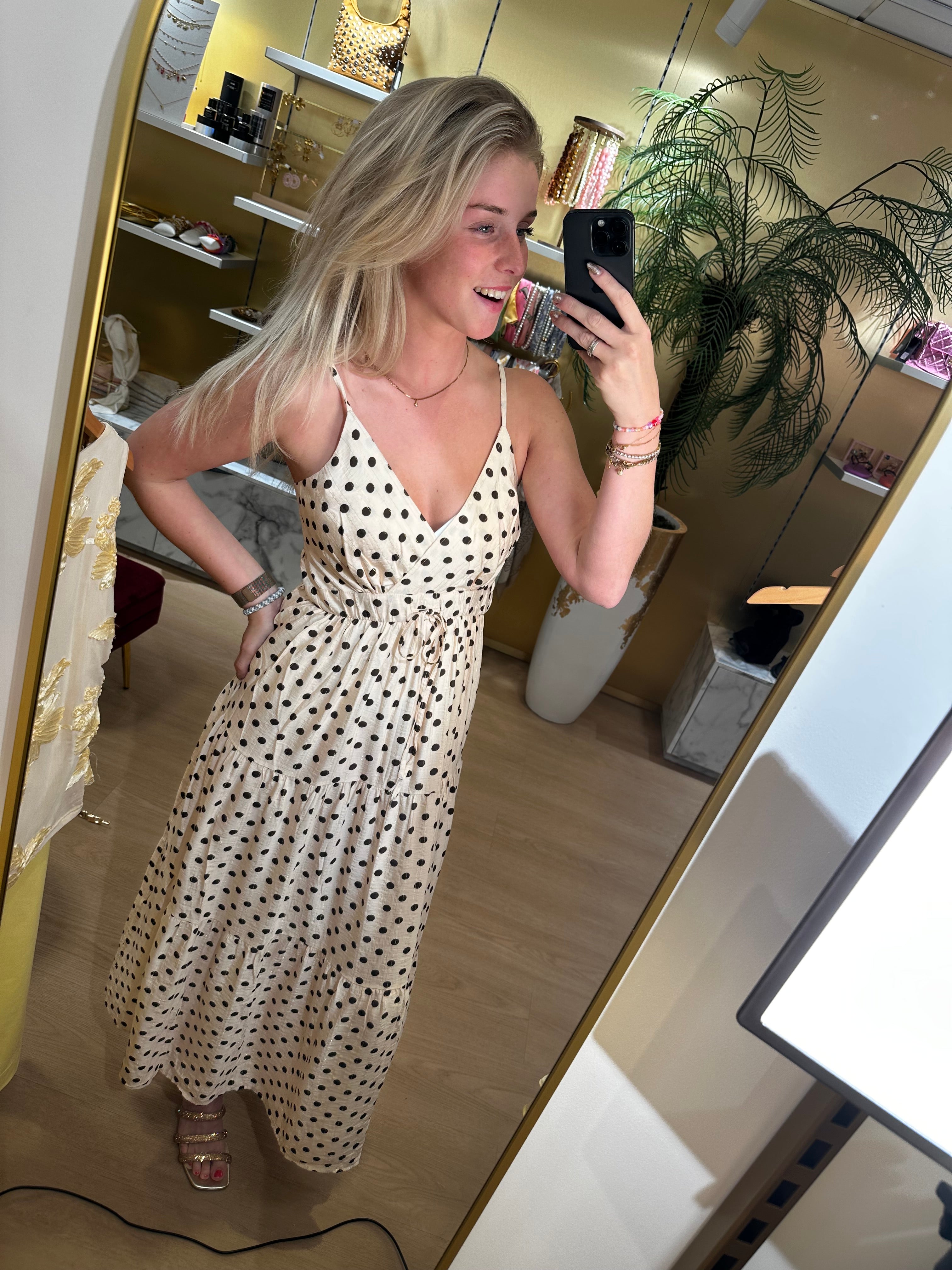 Studio Jolie Jurk polka dot Creme