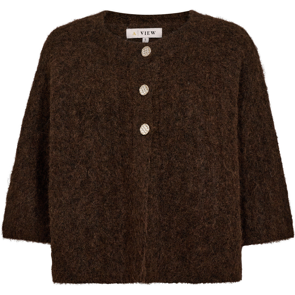 A-View Olivia knit cardigan dark brown - A-view