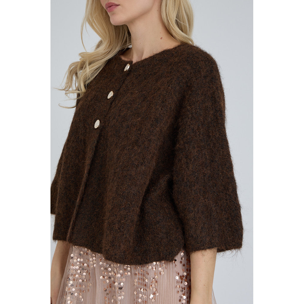 A-View Olivia knit cardigan dark brown - A-view
