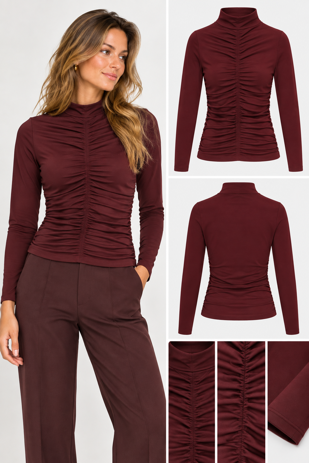 mi piace Top wrinckle burgundy - Mi Piace