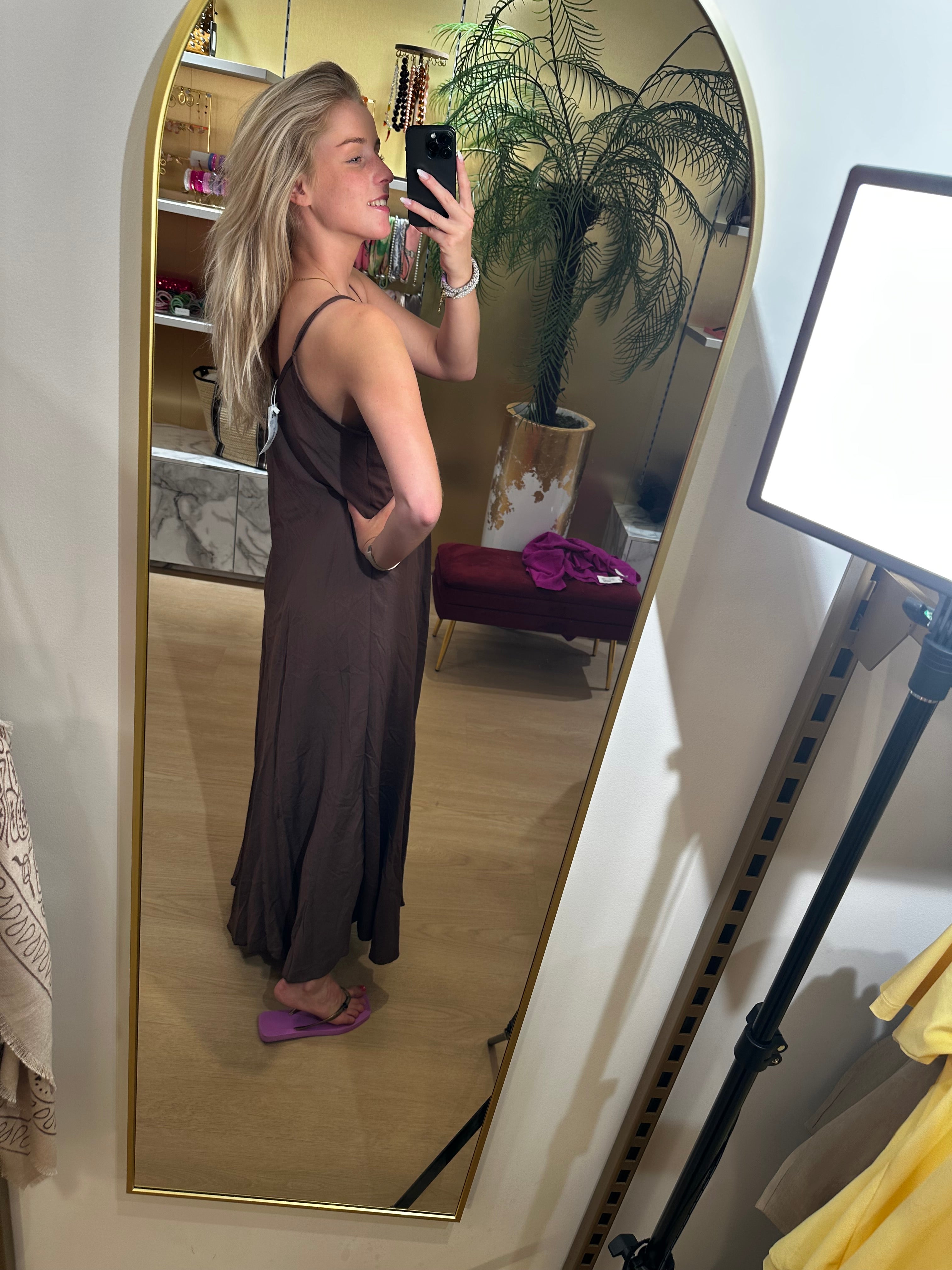 Studio Jolie Jurk spagetti Bruin