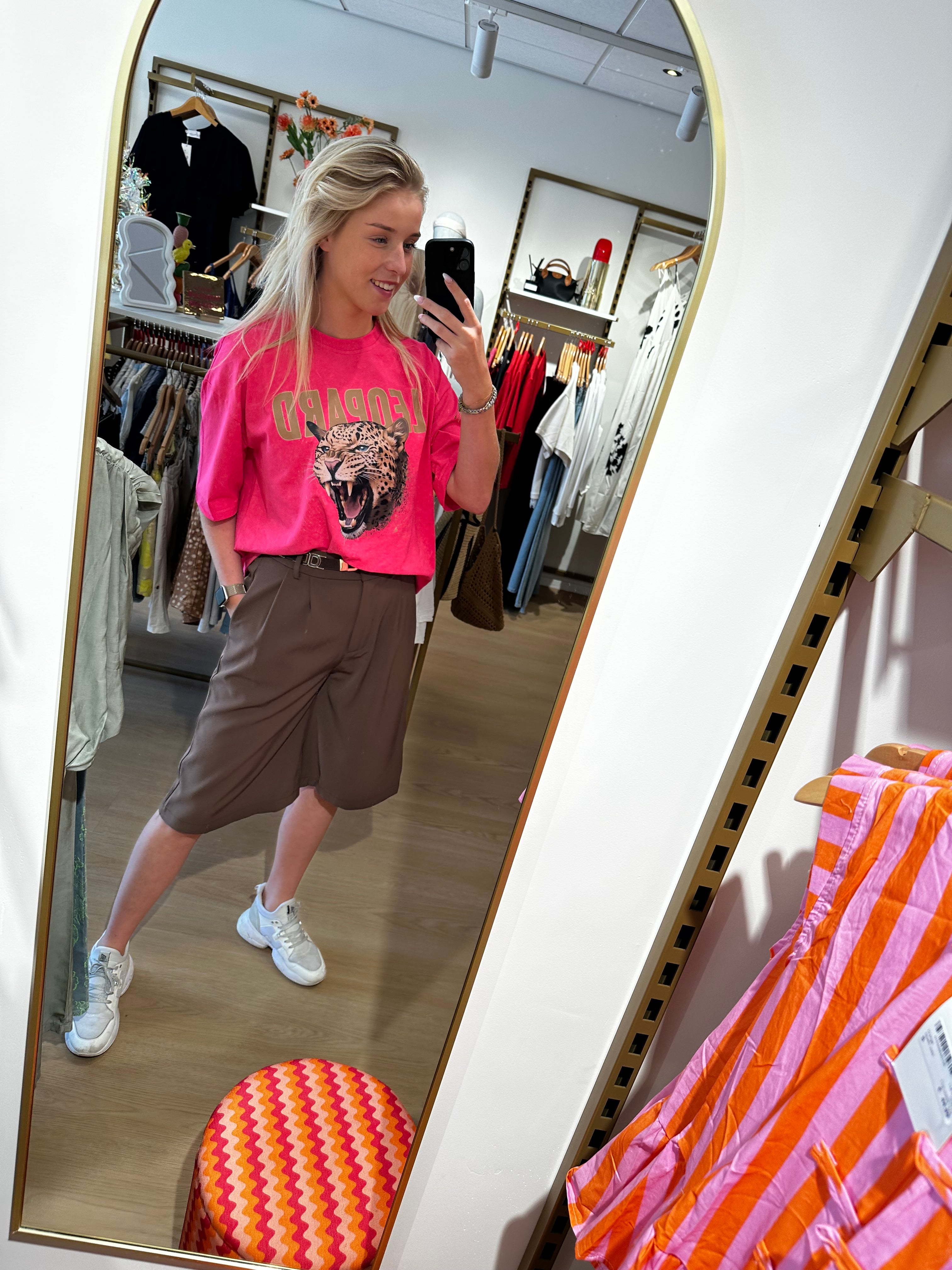 Studio Jolie T-shirt leopard Roze