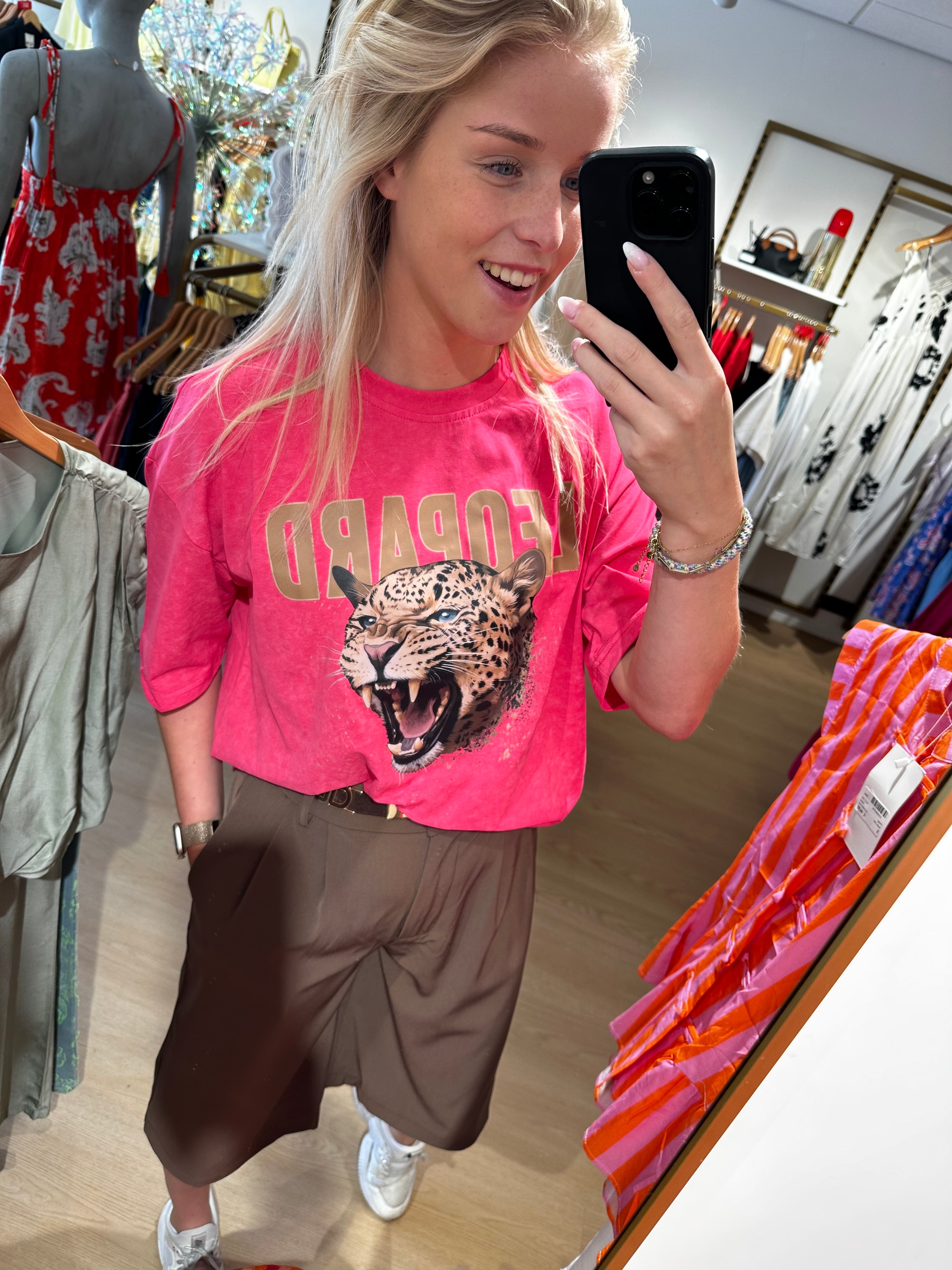 Studio Jolie T-shirt leopard Roze