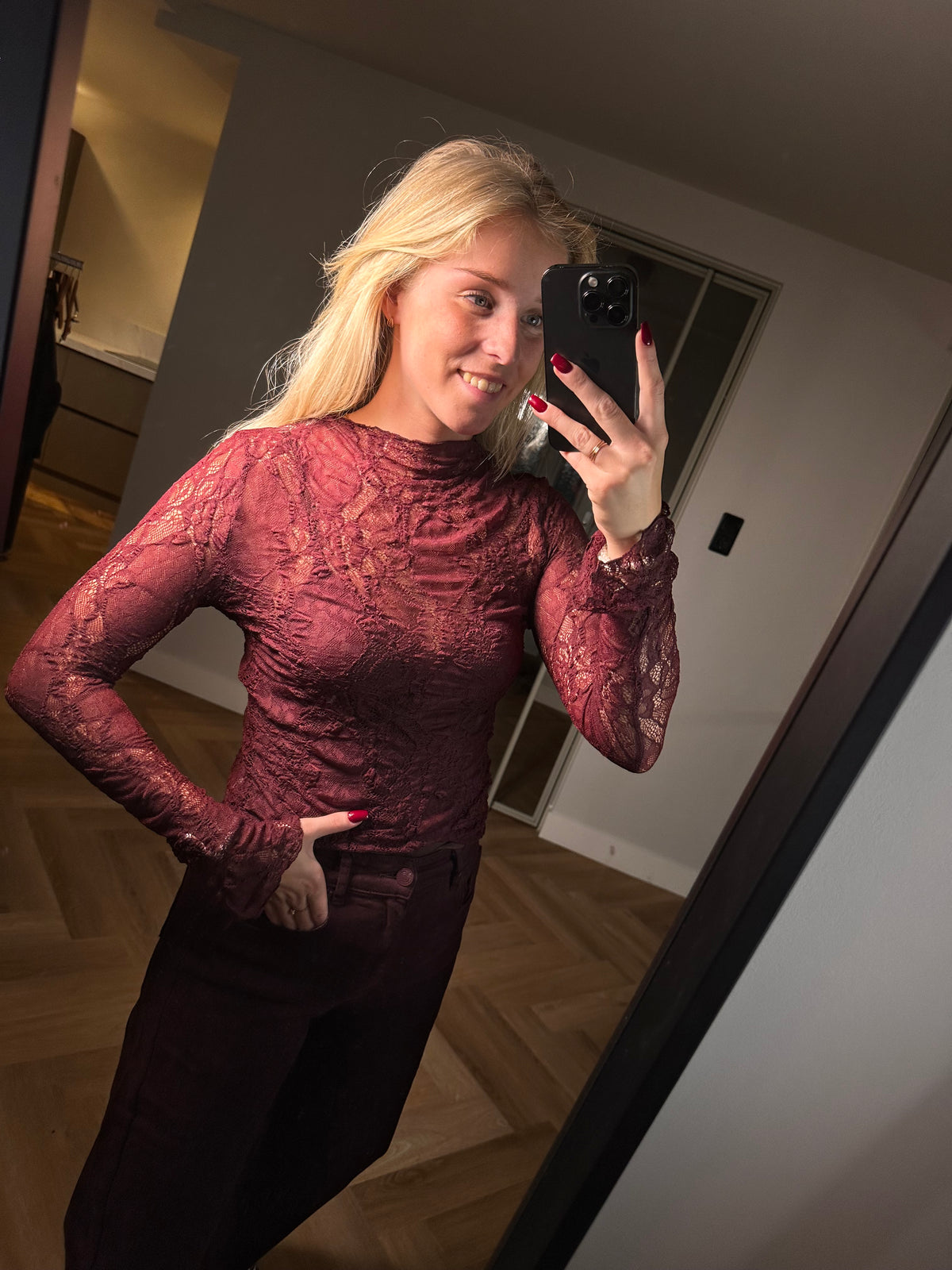 Studio Jolie Top kant Bordeaux