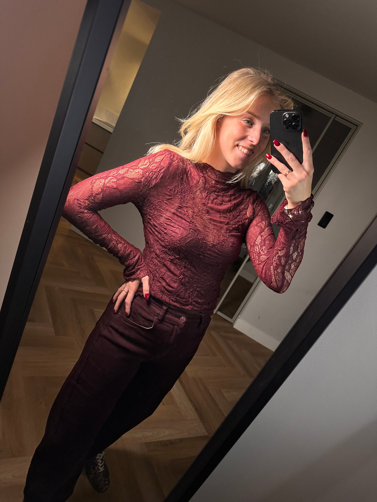 Studio Jolie Top kant Bordeaux