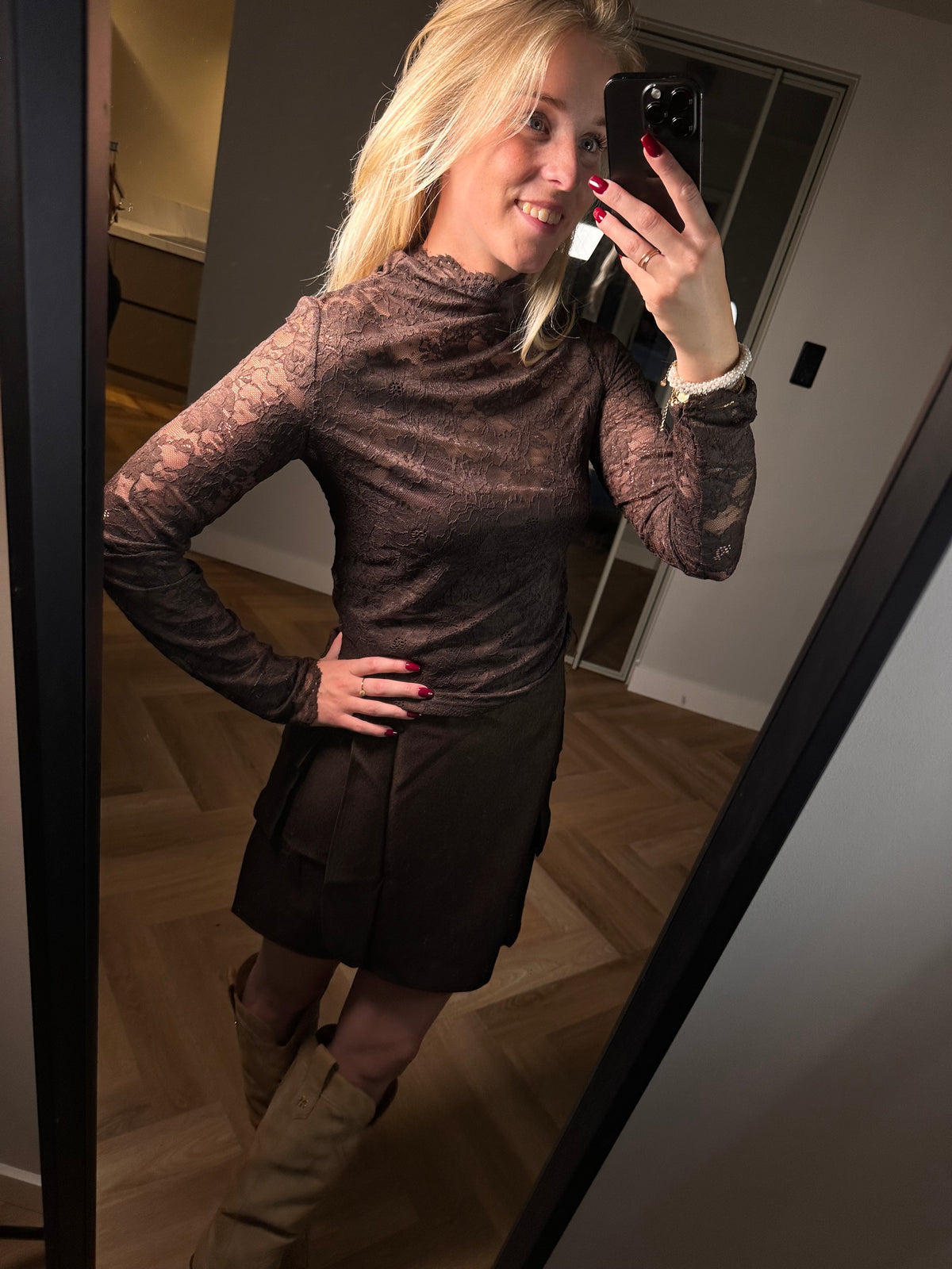 Studio Jolie Top kant Bruin
