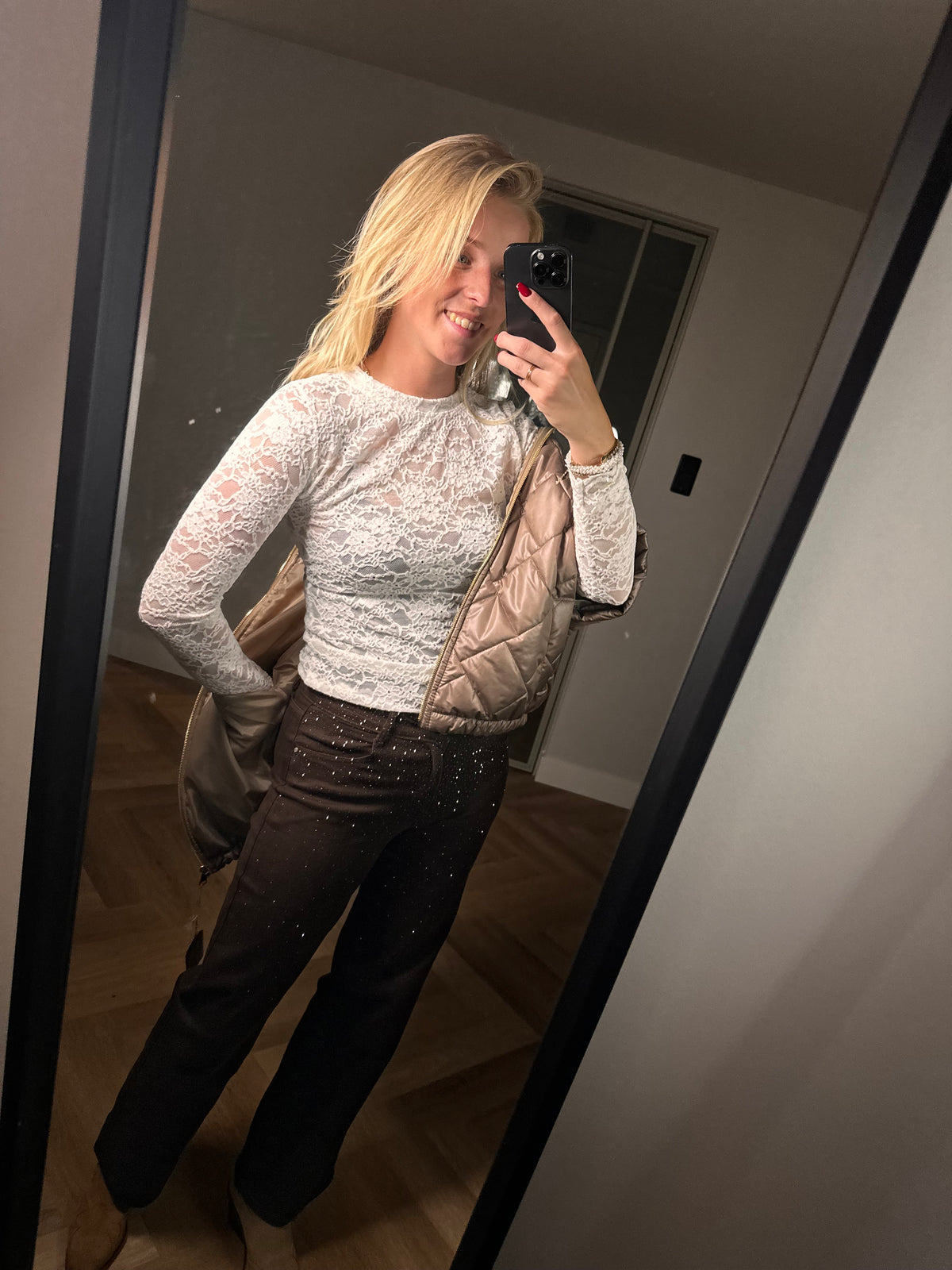 Studio Jolie Top kant Creme
