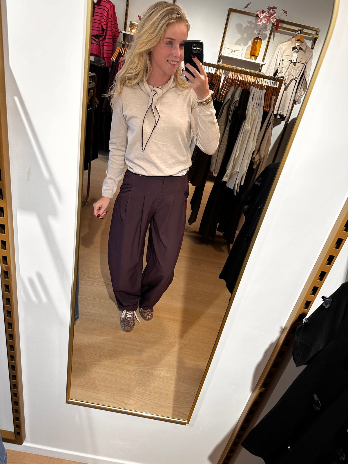 Amelie Lisbone trousers aubergine - Amelie & Amelie