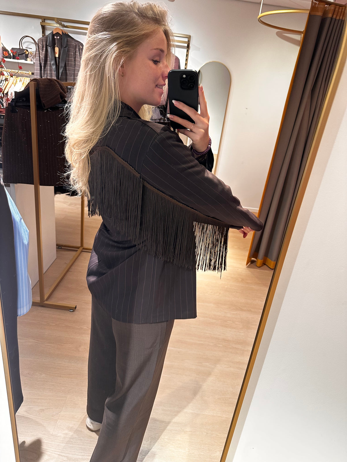 Studio Jolie Blazer Franje Bruin
