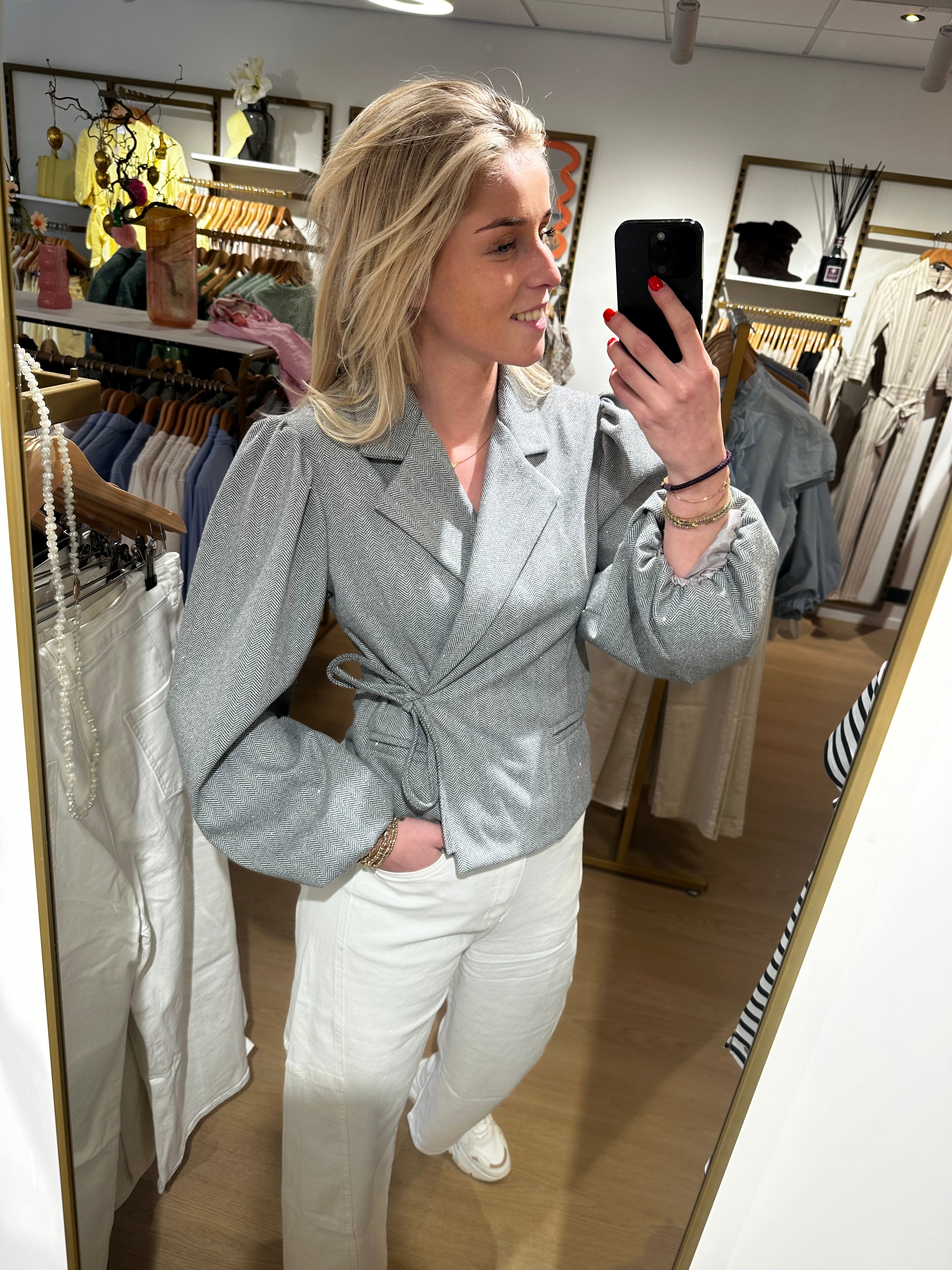 Studio Jolie Blazer Josje - licht grijs