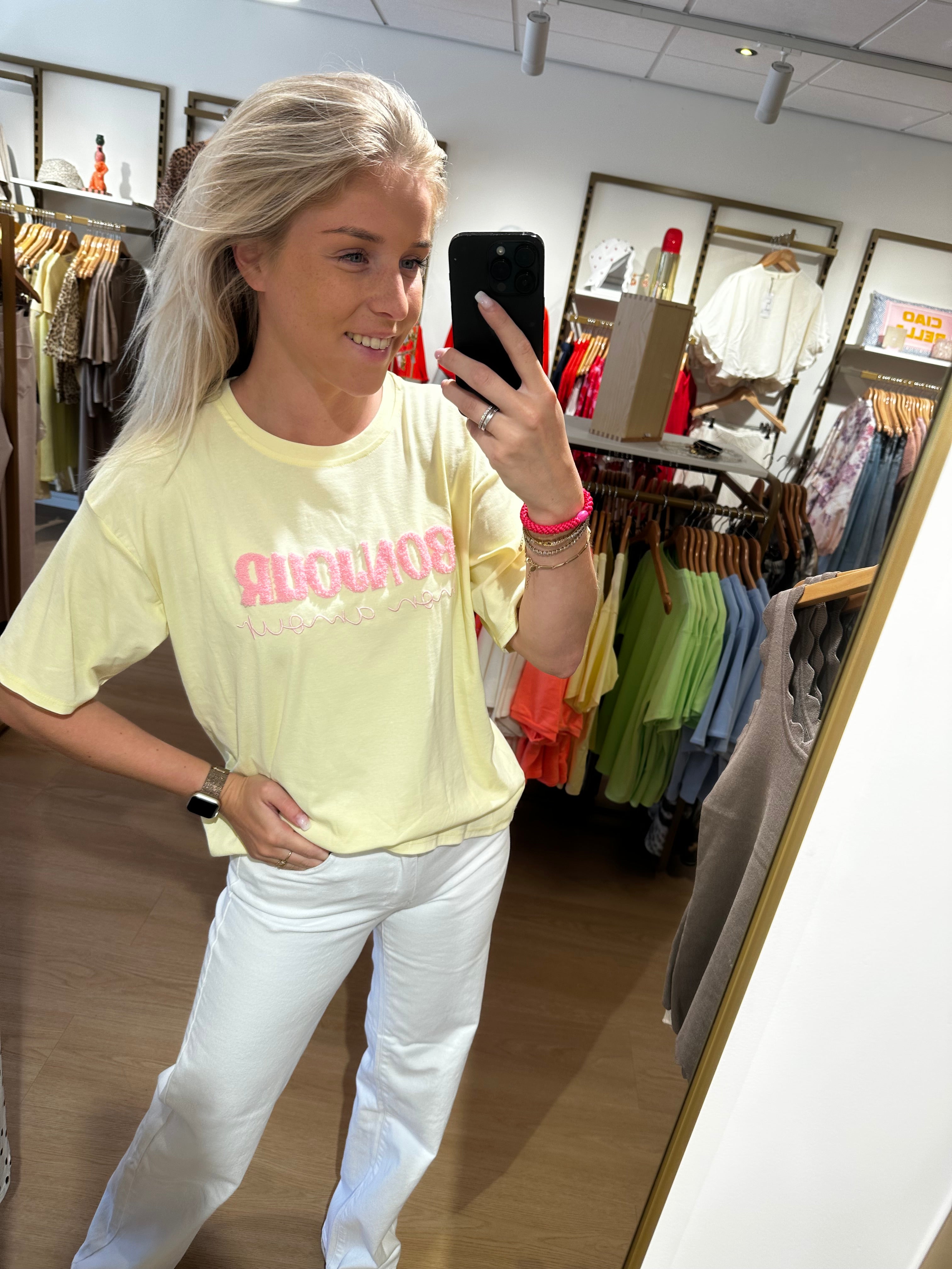Studio Jolie Top bonjour Geel