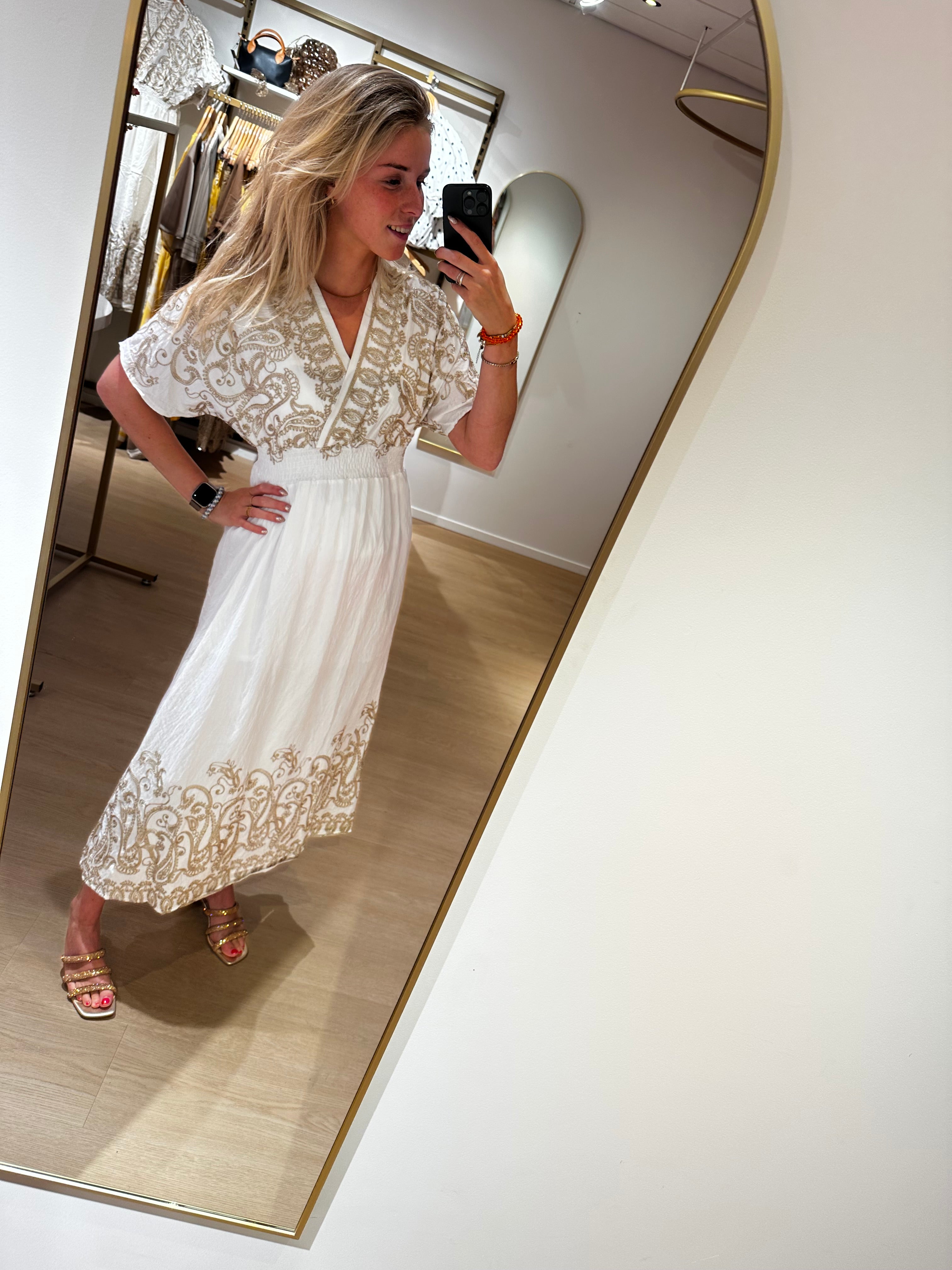 Studio Jolie Dress gold brodie