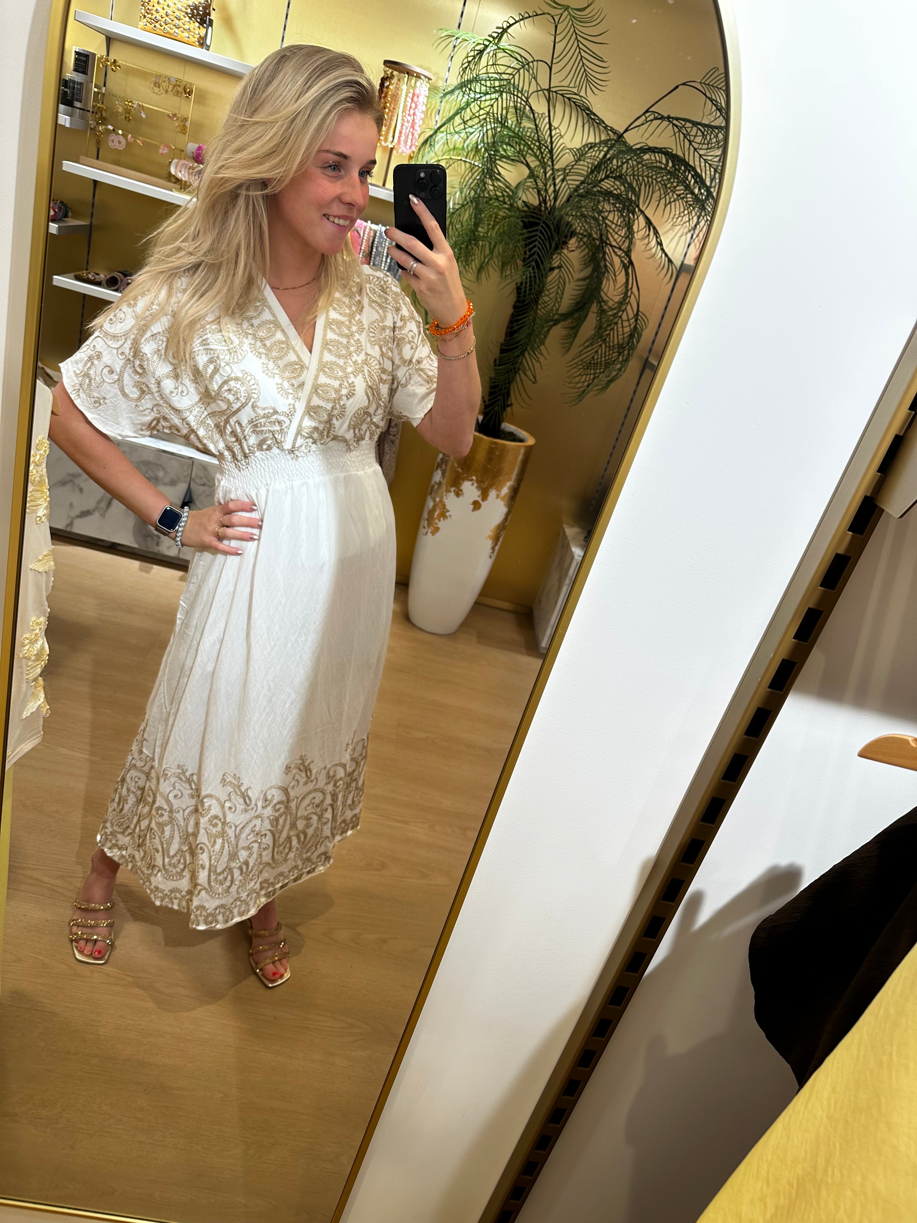 Studio Jolie Dress gold brodie