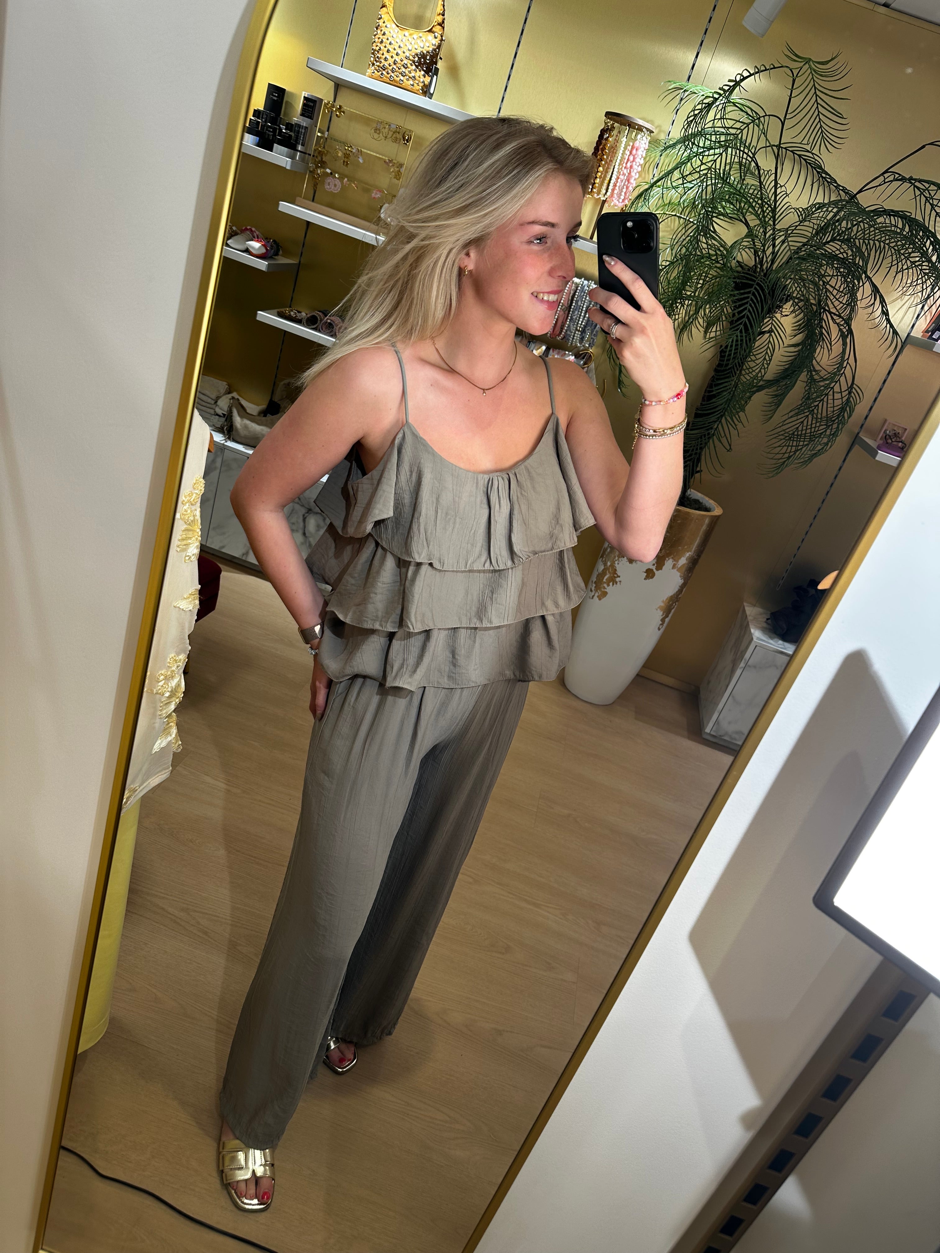Studio Jolie Set ruffle Zand