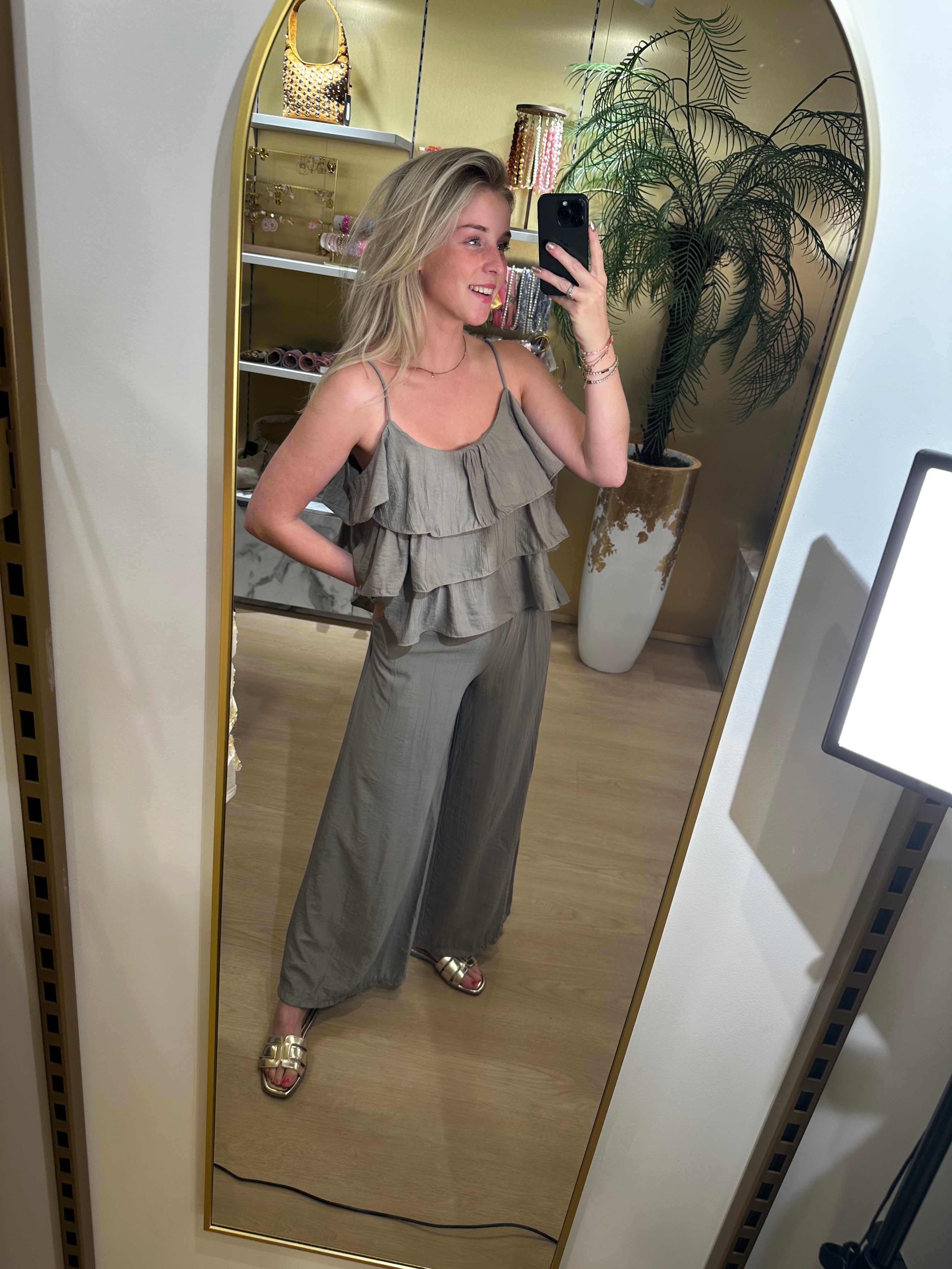 Studio Jolie Set ruffle Zand
