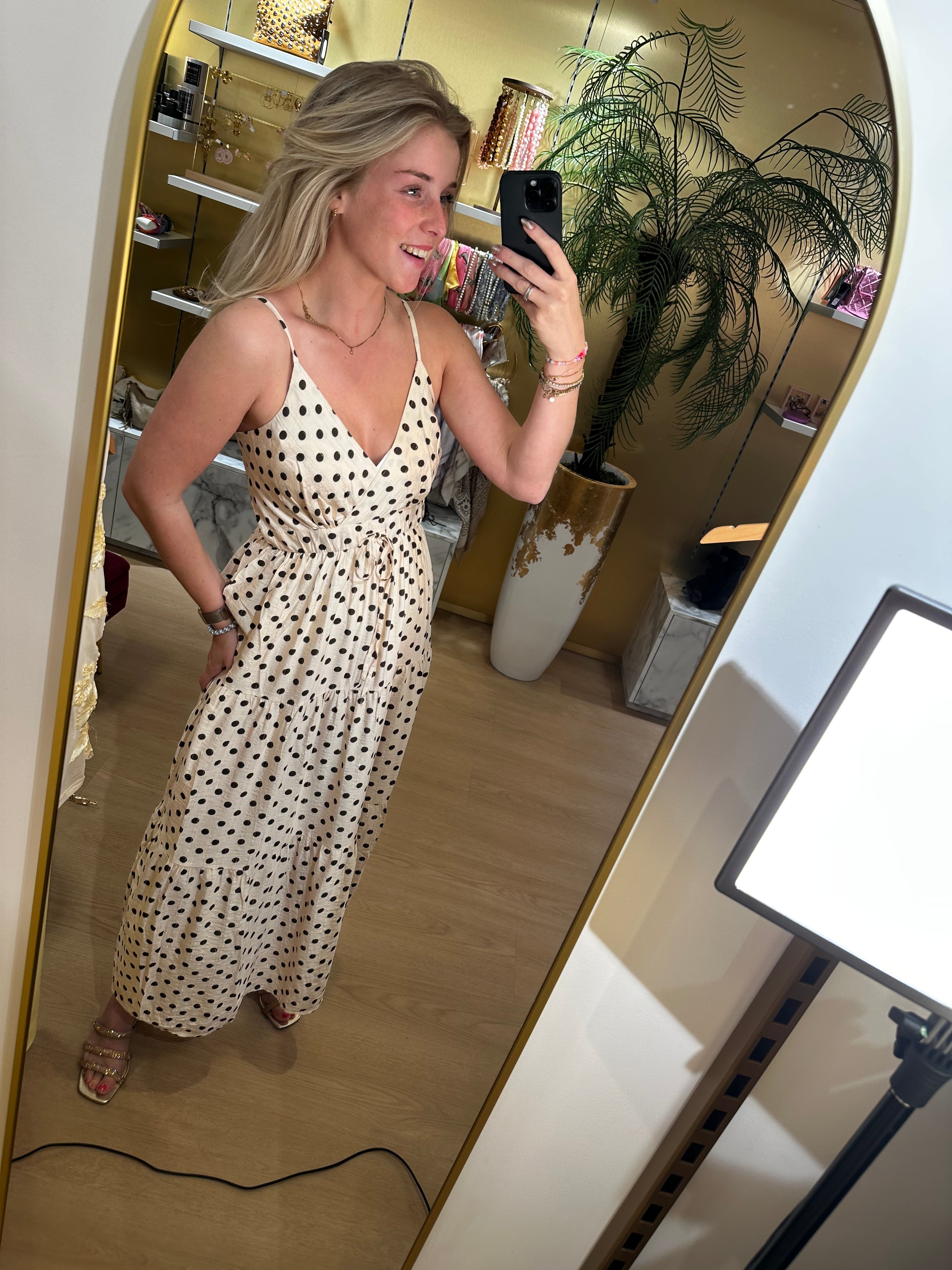 Studio Jolie Jurk polka dot Creme