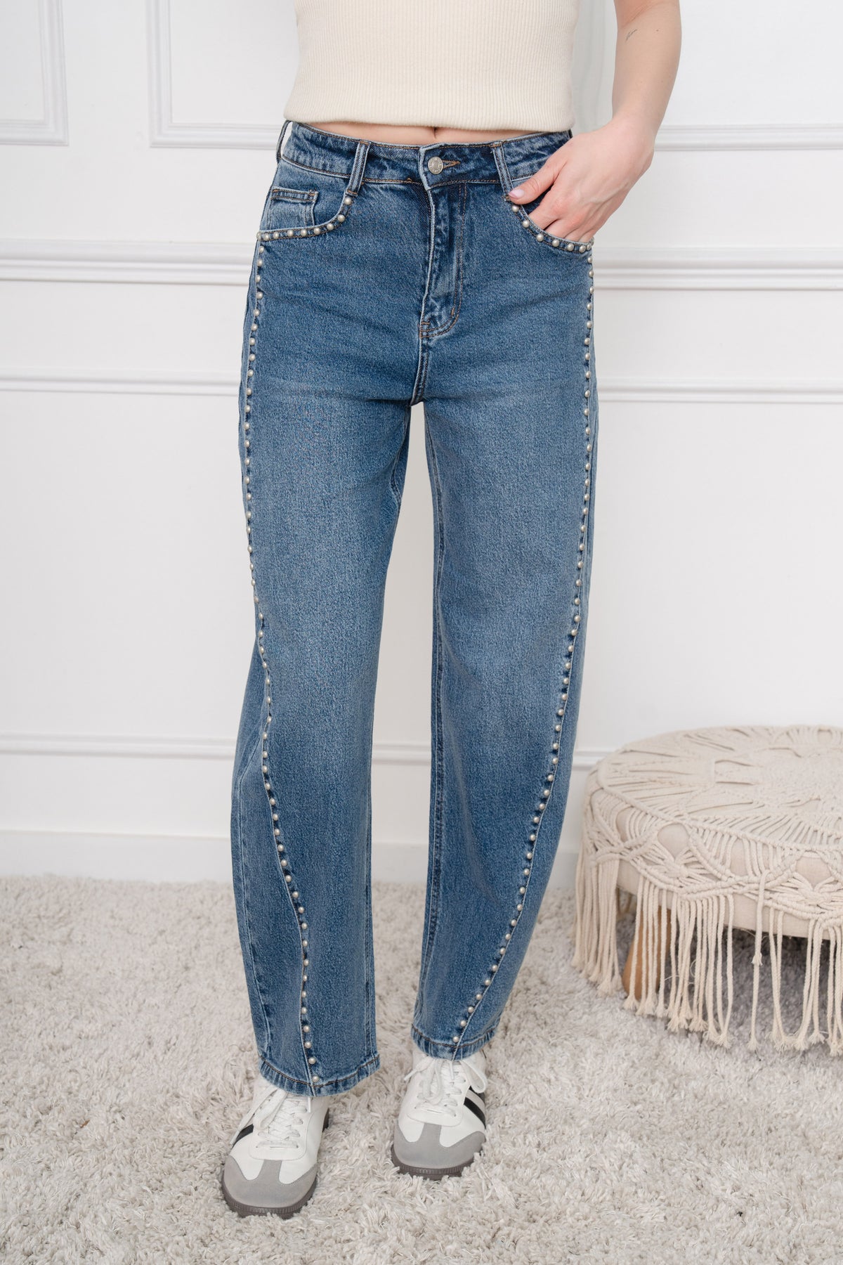 Studio Jolie Jeans Balloon studs Denim - Studio Jolie