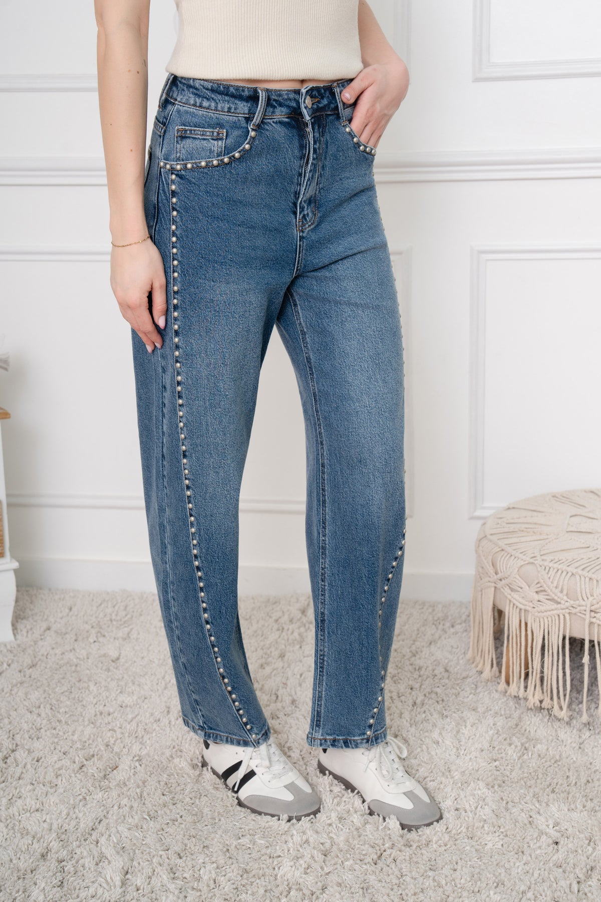 Studio Jolie Jeans Balloon studs Denim - Studio Jolie