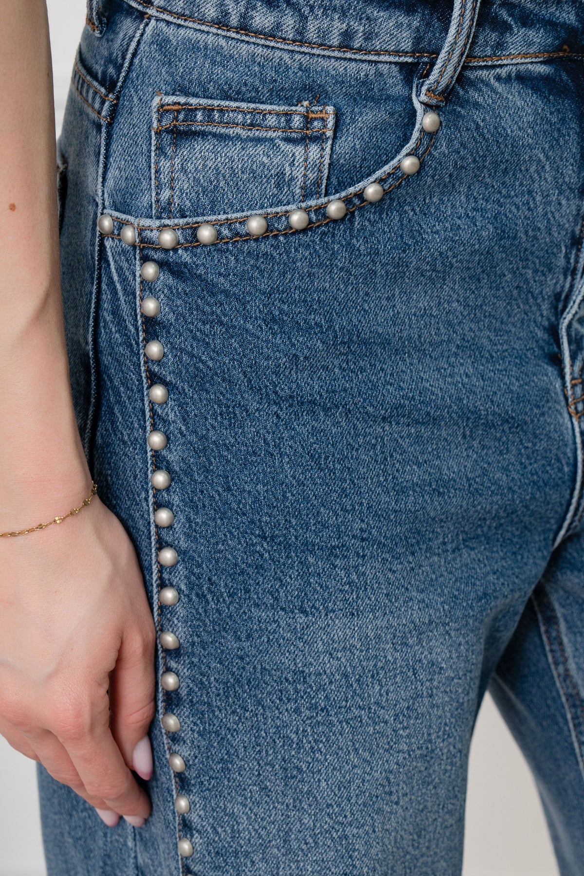 Studio Jolie Jeans Balloon studs Denim - Studio Jolie