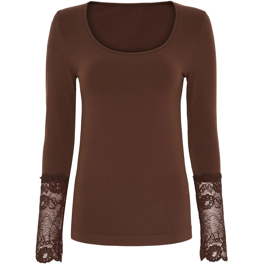 Tim&Simonson Mary blouse lace cioccolato - Tim & Simonsen